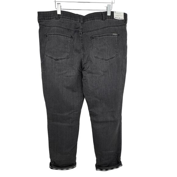 Eddie Bauer jeans 20 flannel lined boyfriend straight mid rise gray straight NEW - Picture 3 of 11